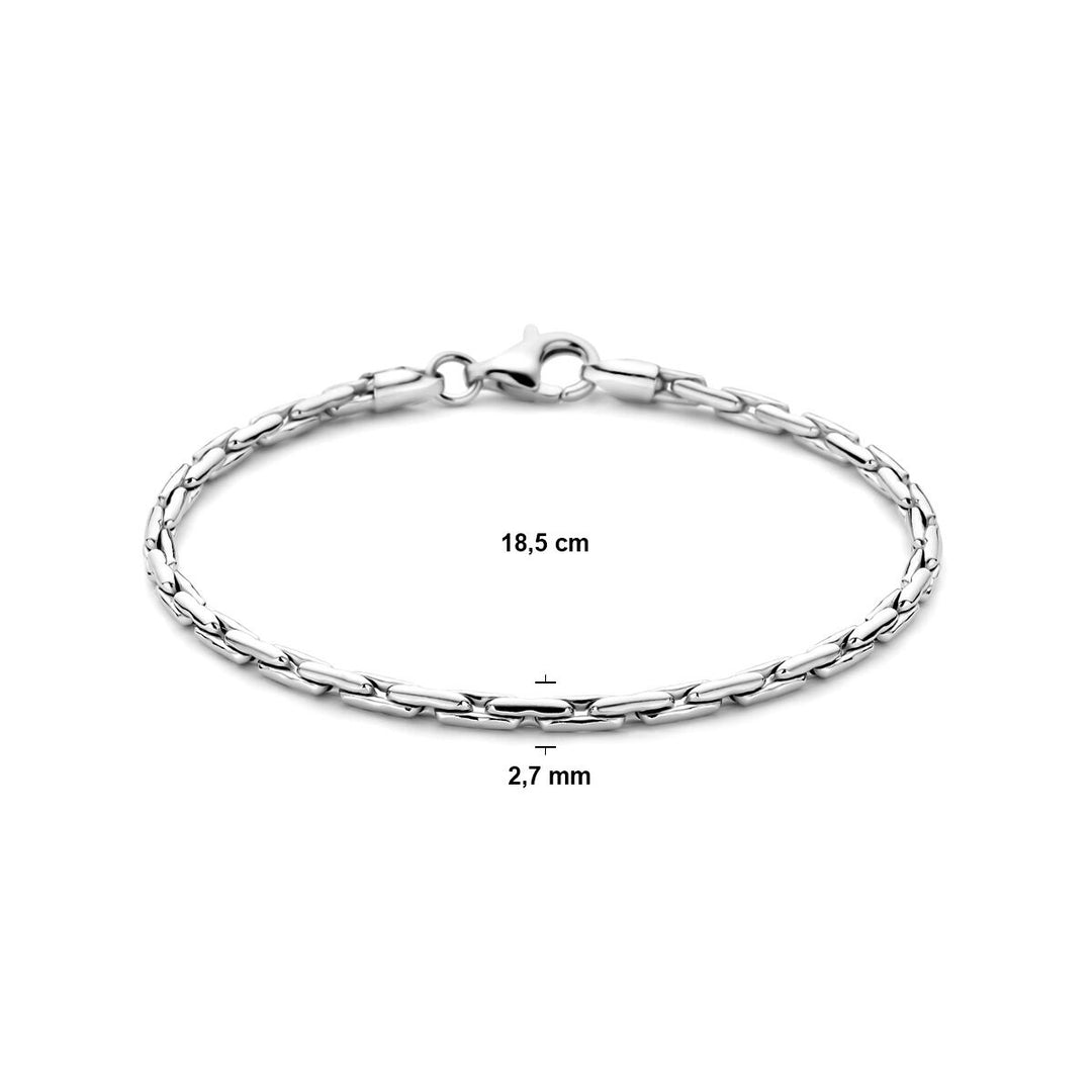 bracelet cardano 2.7 mm 18.5 cm silver rhodium plated