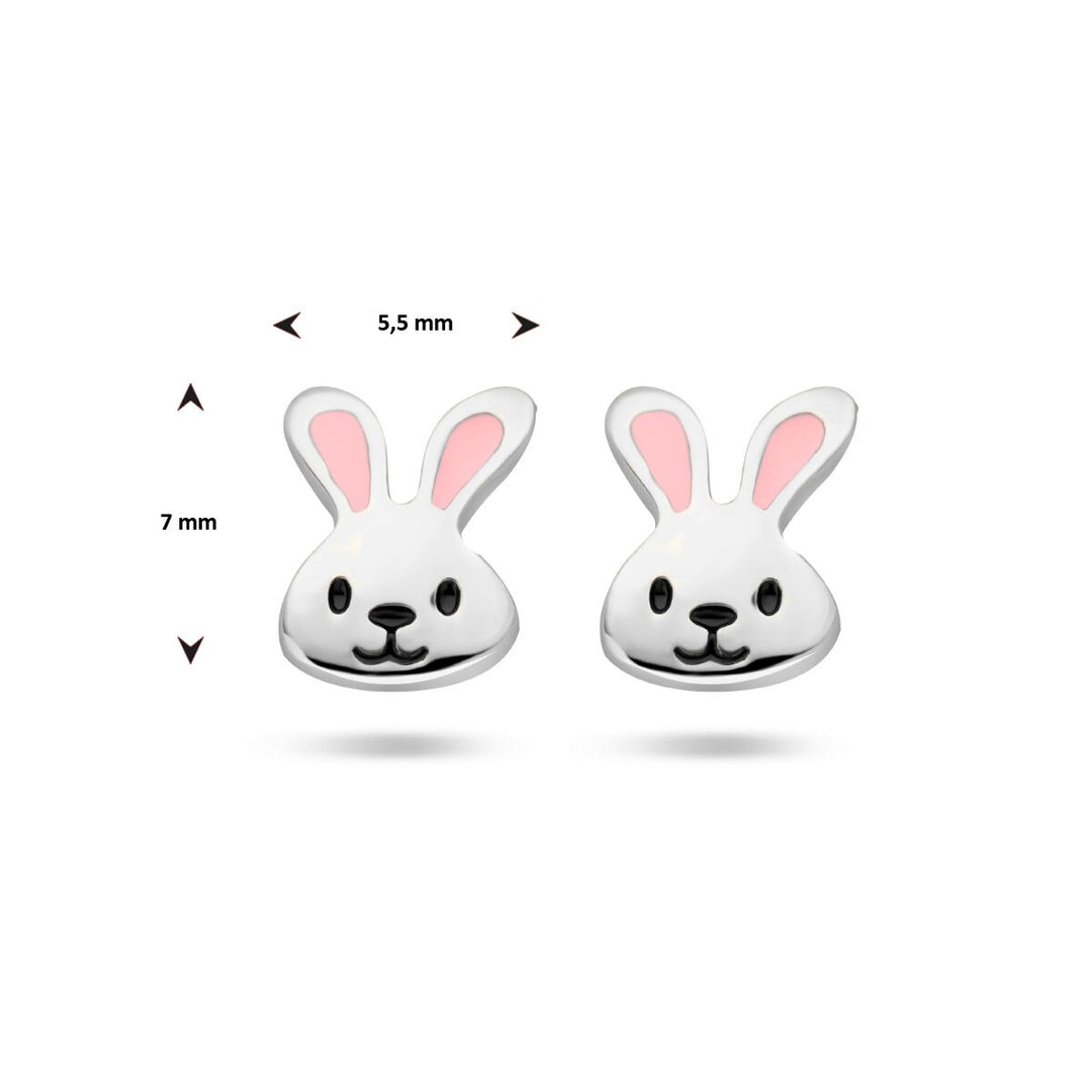 rabbit ear studs silver rhodium plated