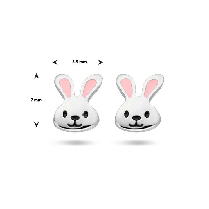 rabbit ear studs silver rhodium plated