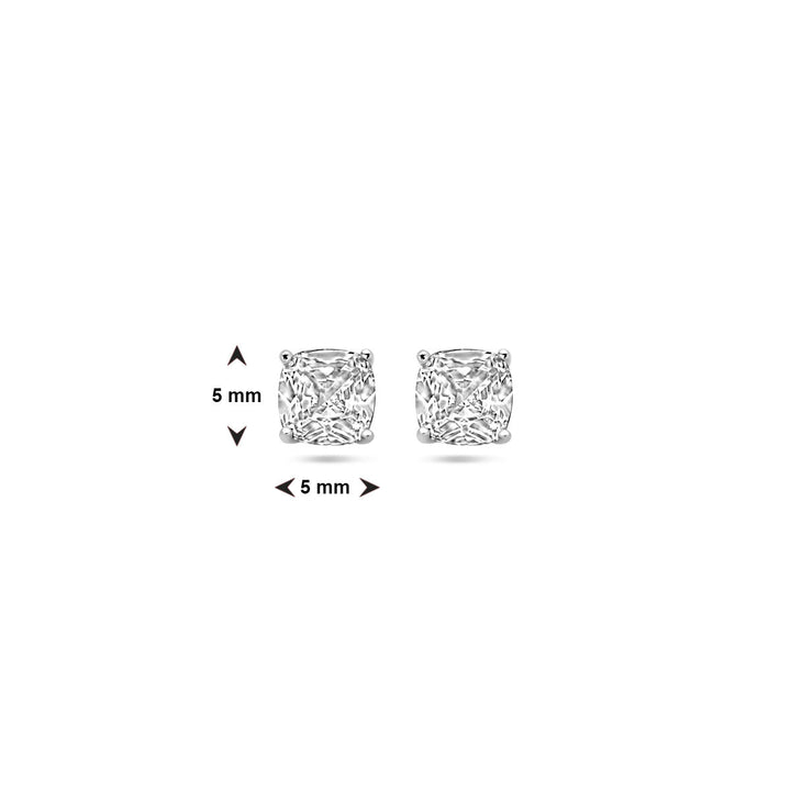 ear studs zirconia silver rhodium plated