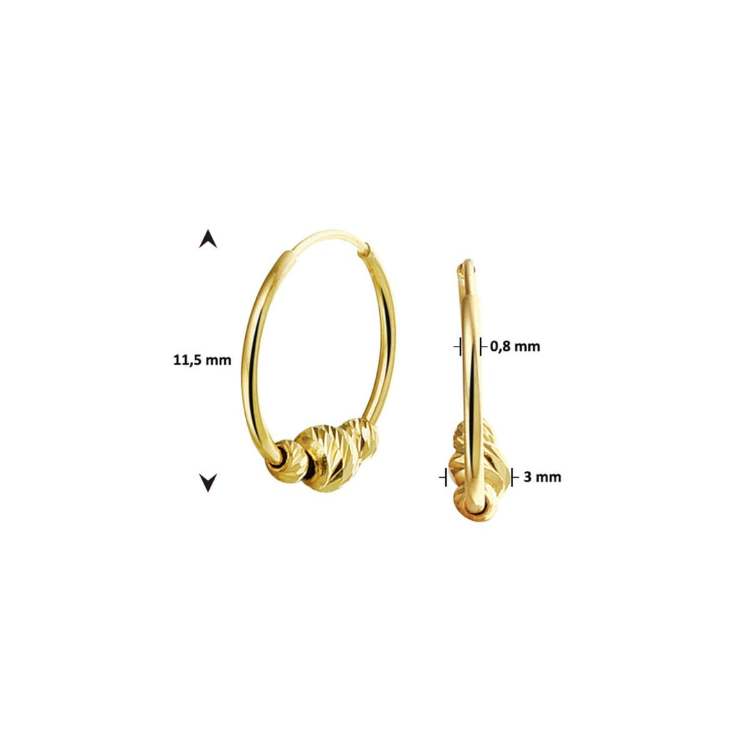 Gouden oorringen met bolletjes – 14k