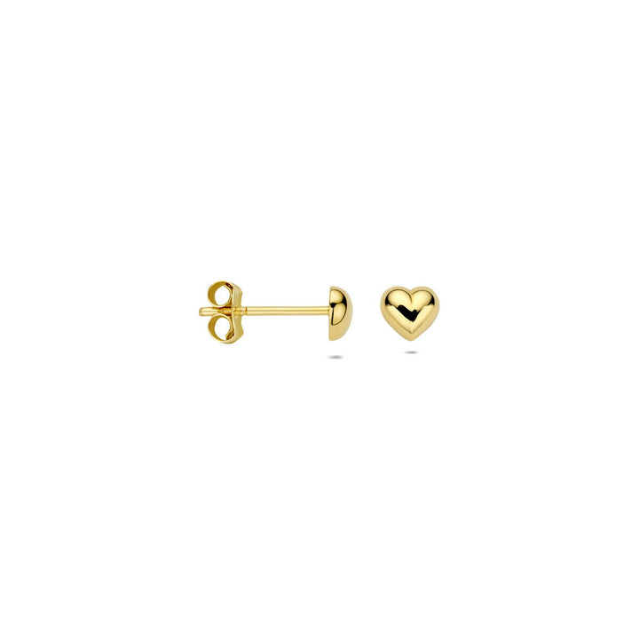 Gouden hart oorknoppen – 14k