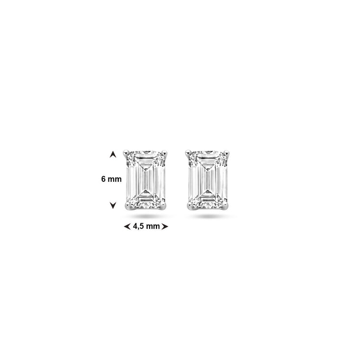 ear studs zirconia silver rhodium plated