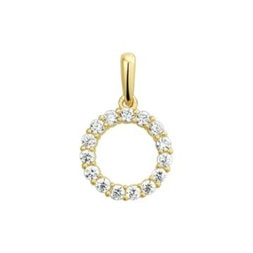 9k Geelgouden hanger met zirkonia rij