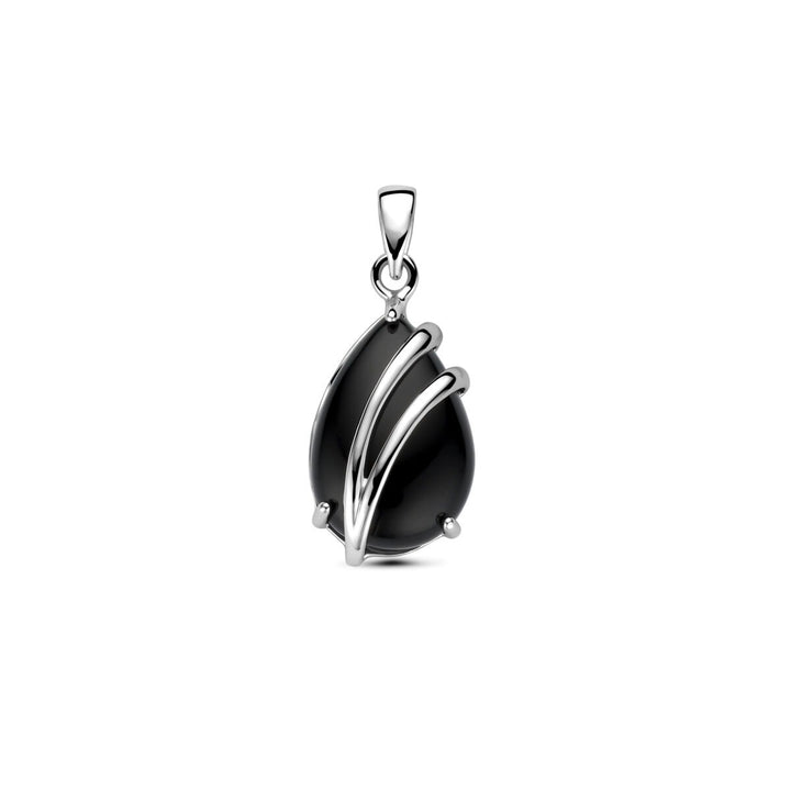 Zilveren hanger met onyx – gerhodineerd 925 zilver