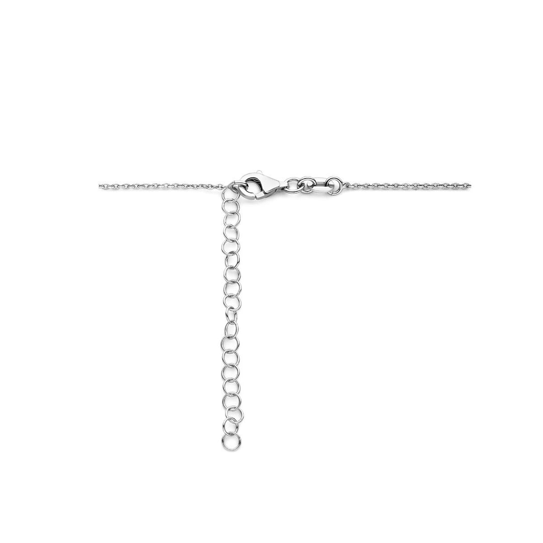 necklace heart 1.5 mm 42 + 5 cm silver rhodium plated