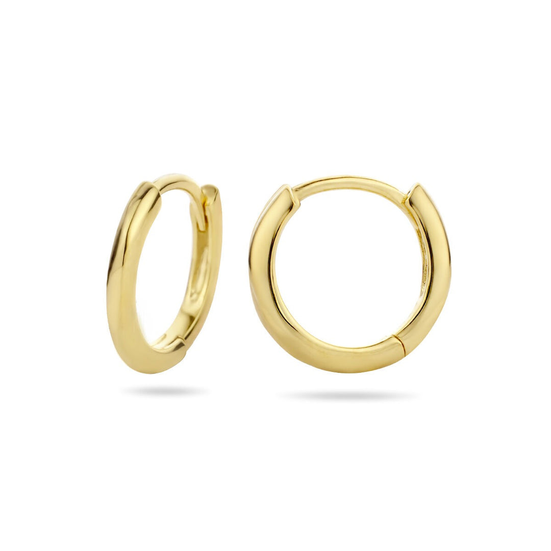 Verguld Zilveren Klapoorringen – Half-Rond 12.5 mm