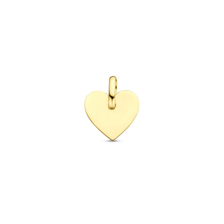 9k Geelgouden graveerhanger met hart
