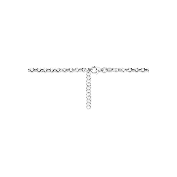 Gerhodineerd 925 zilveren Y-collier met rondje