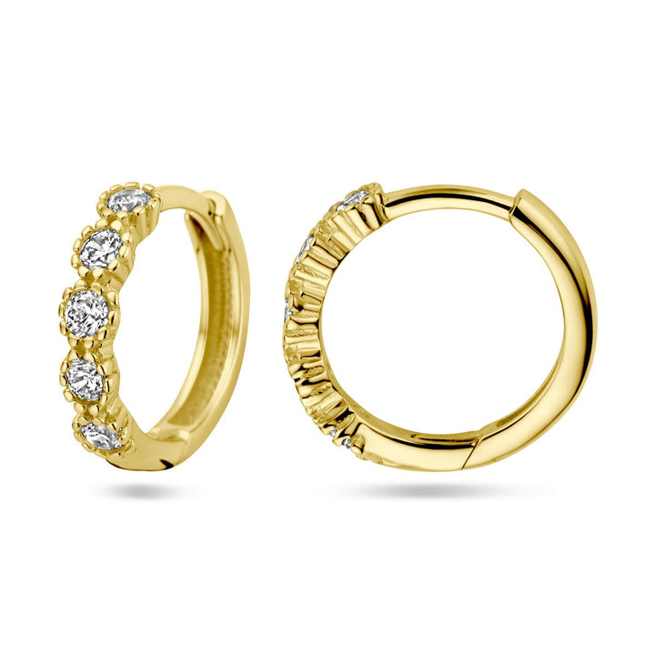 drop earrings zirconia 14K yellow gold