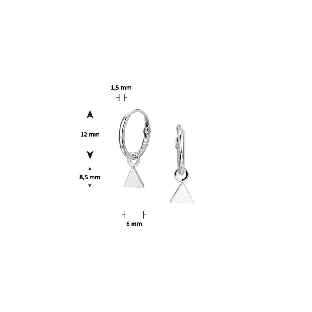 triangle earrings silver rhodium plated