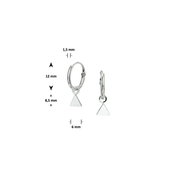 triangle earrings silver rhodium plated