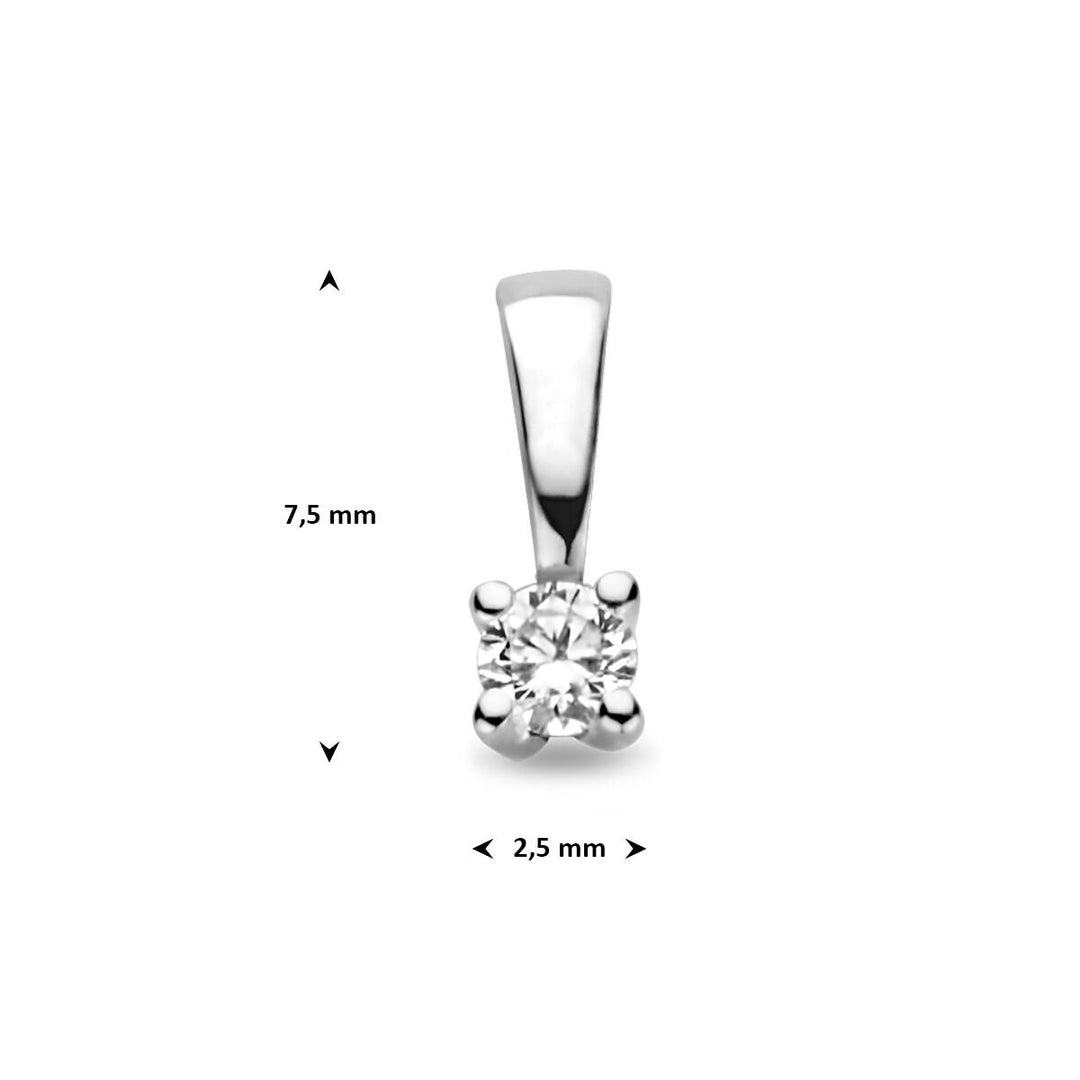 pendant diamond h si 14K white gold
