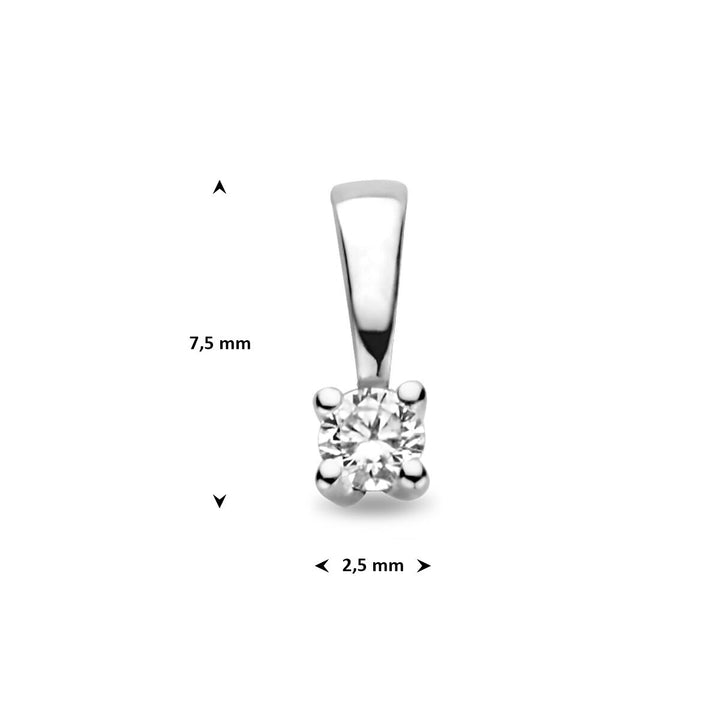pendant diamond h si 14K white gold