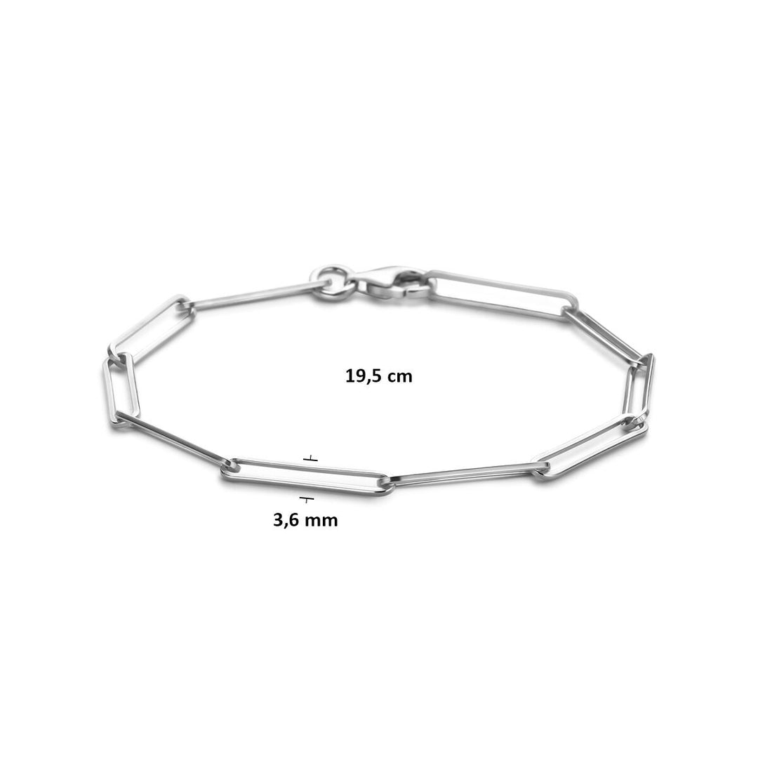 Zilveren dames armband gerhodineerd anker schakel 3,6 mm 19,5 cm
