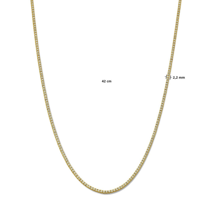 14k geelgouden tenniscollier met diamanten – 3.00ct