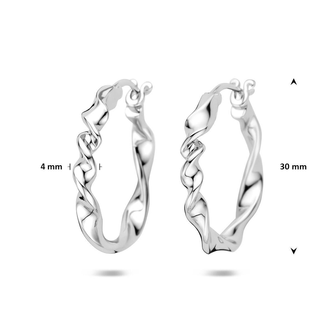 Zilveren oorringen dames – gerhodineerd 30 mm