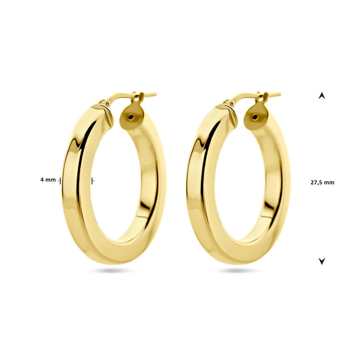 Verguld Zilveren Oorringen – Vlak 27.5 mm