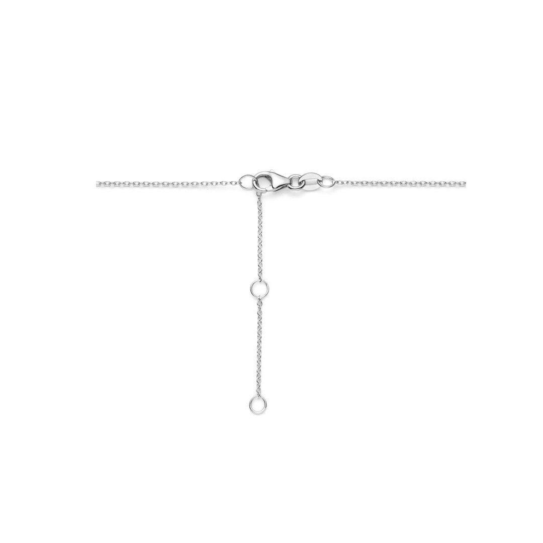 Witgouden dames ketting – 14k collier met marquise diamant