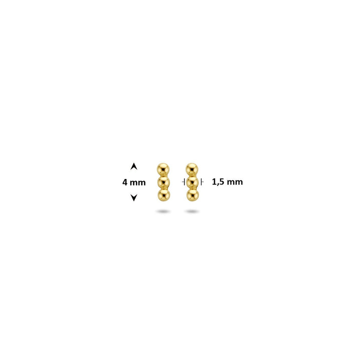 Gouden oorknoppen met 3 bolletjes – 14k