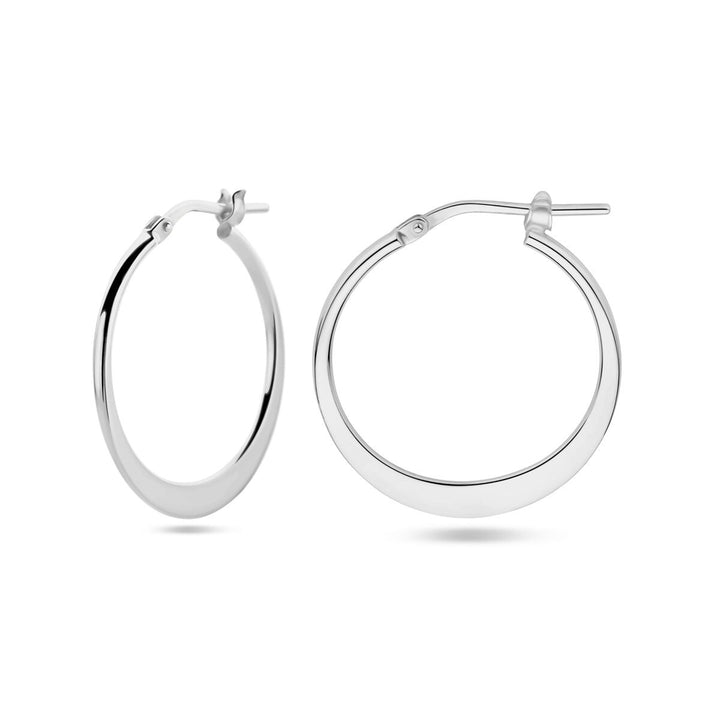 earrings pointed tube silver rhodium plated