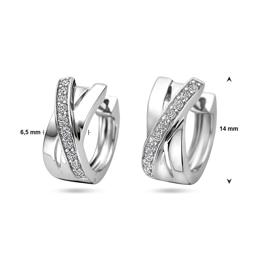 drop earrings zirconia silver rhodium plated