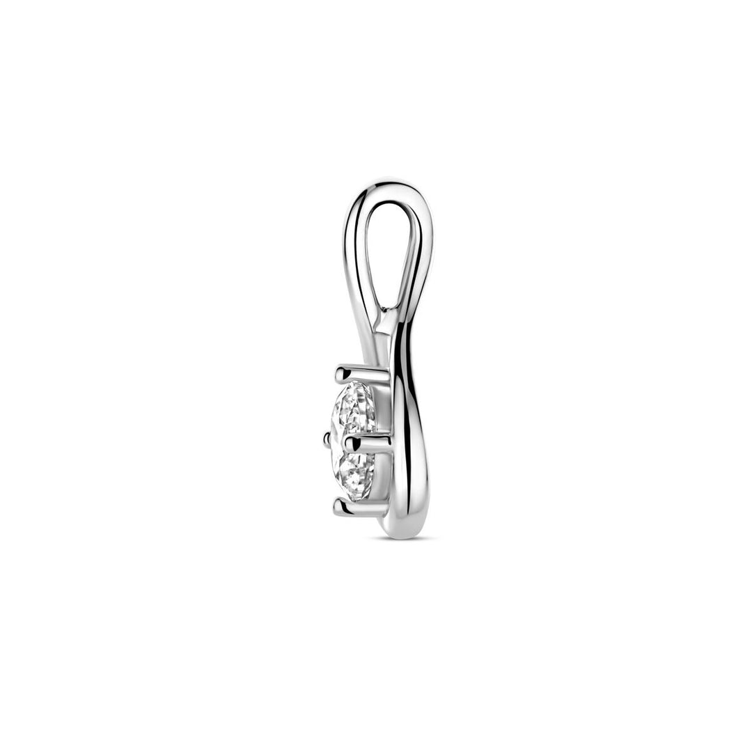 pendant zirconia silver rhodium plated