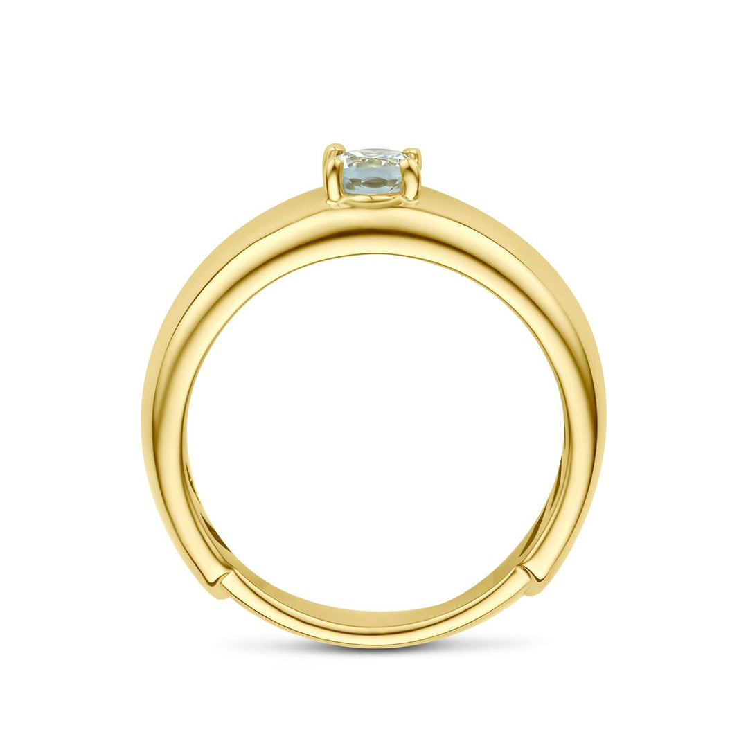 14k geelgouden ring met aquamarijn