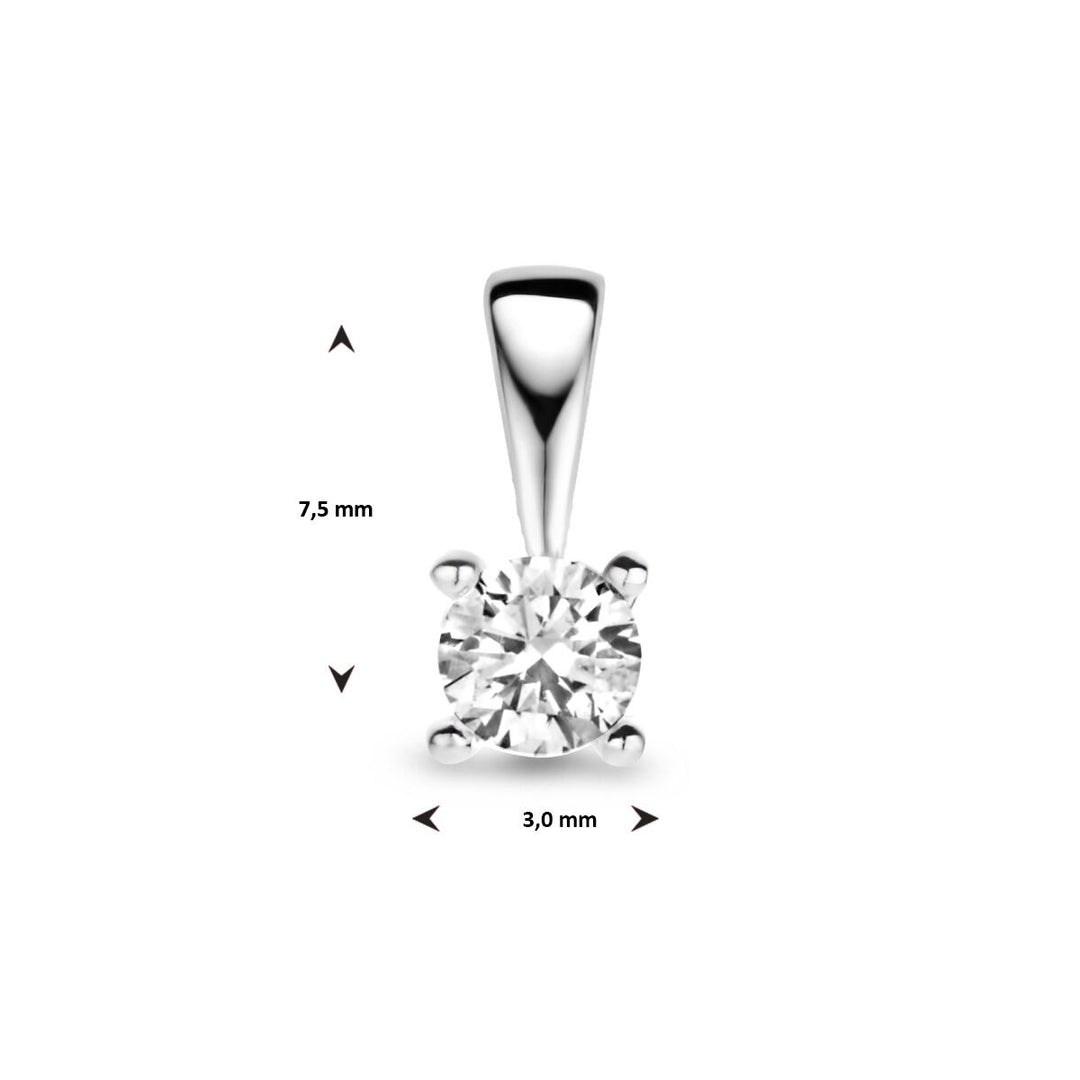 pendant diamond h si 14K white gold