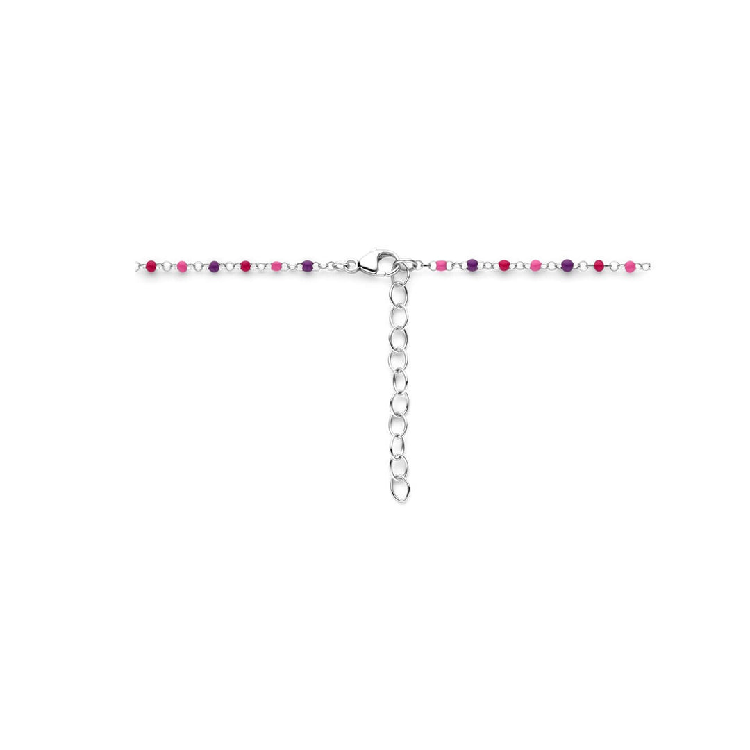 Gerhodineerd Zilveren Kindercollier met Emaille Bolletjes – 36-40cm