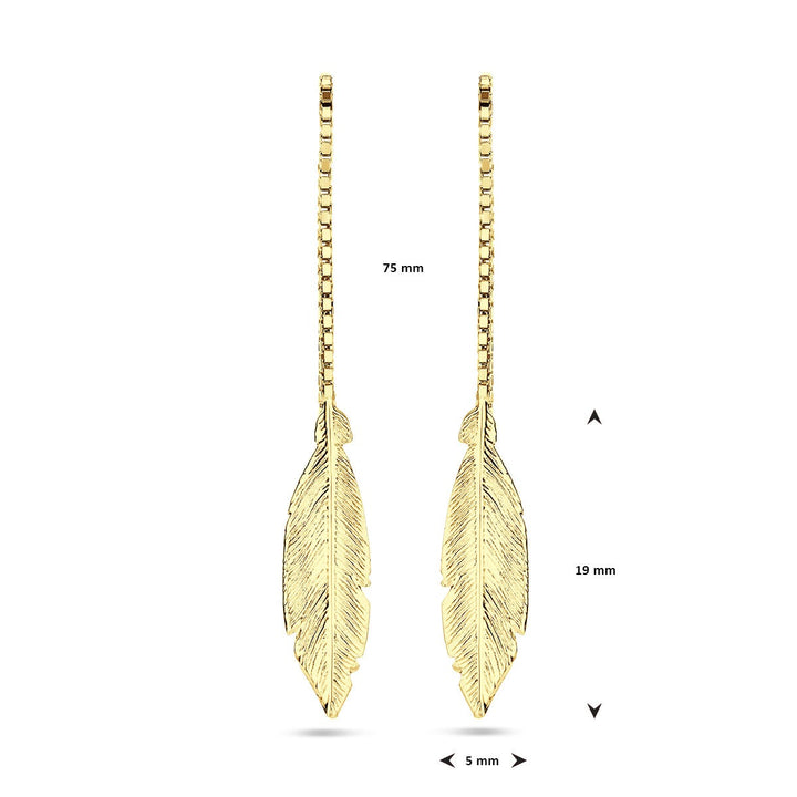 pull-through earrings spring 1 micron silver gold plated (yellow)