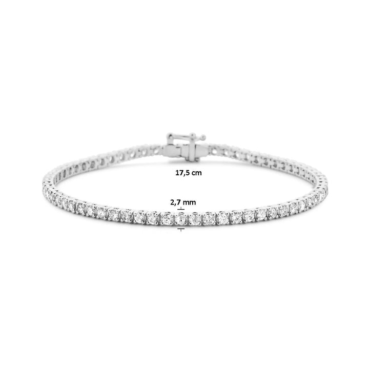 tennis bracelet lab grown diamond 3.00ct g si 2.7 mm 17.5 cm 14K white gold