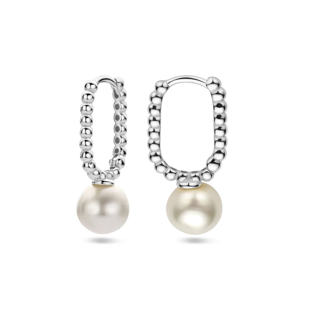 drop earrings synth. pearl silver rhodium plated