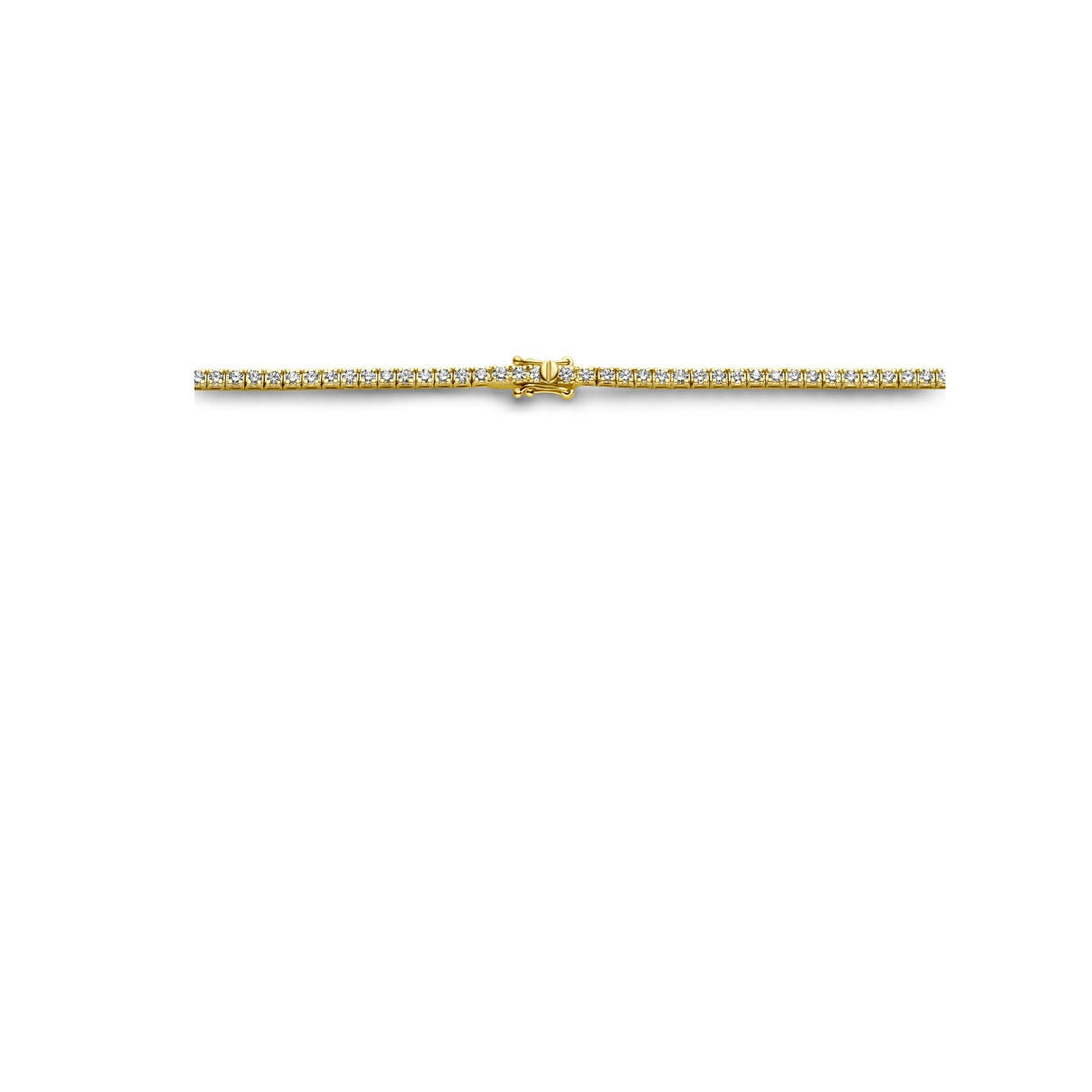 tennis necklace lab grown diamond 5.00ct g si 2.5 mm 42 cm 14K yellow gold