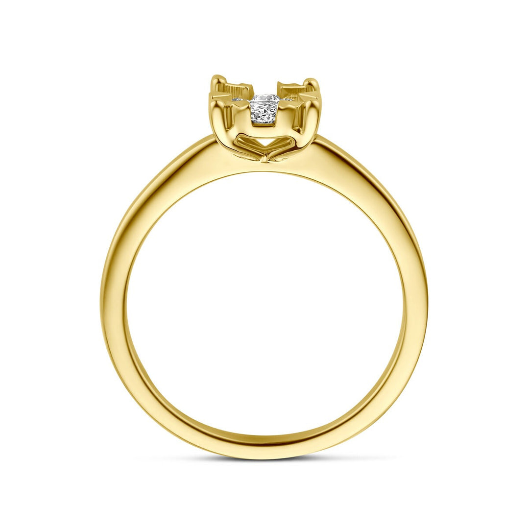 14k geelgouden ring met lab grown diamant