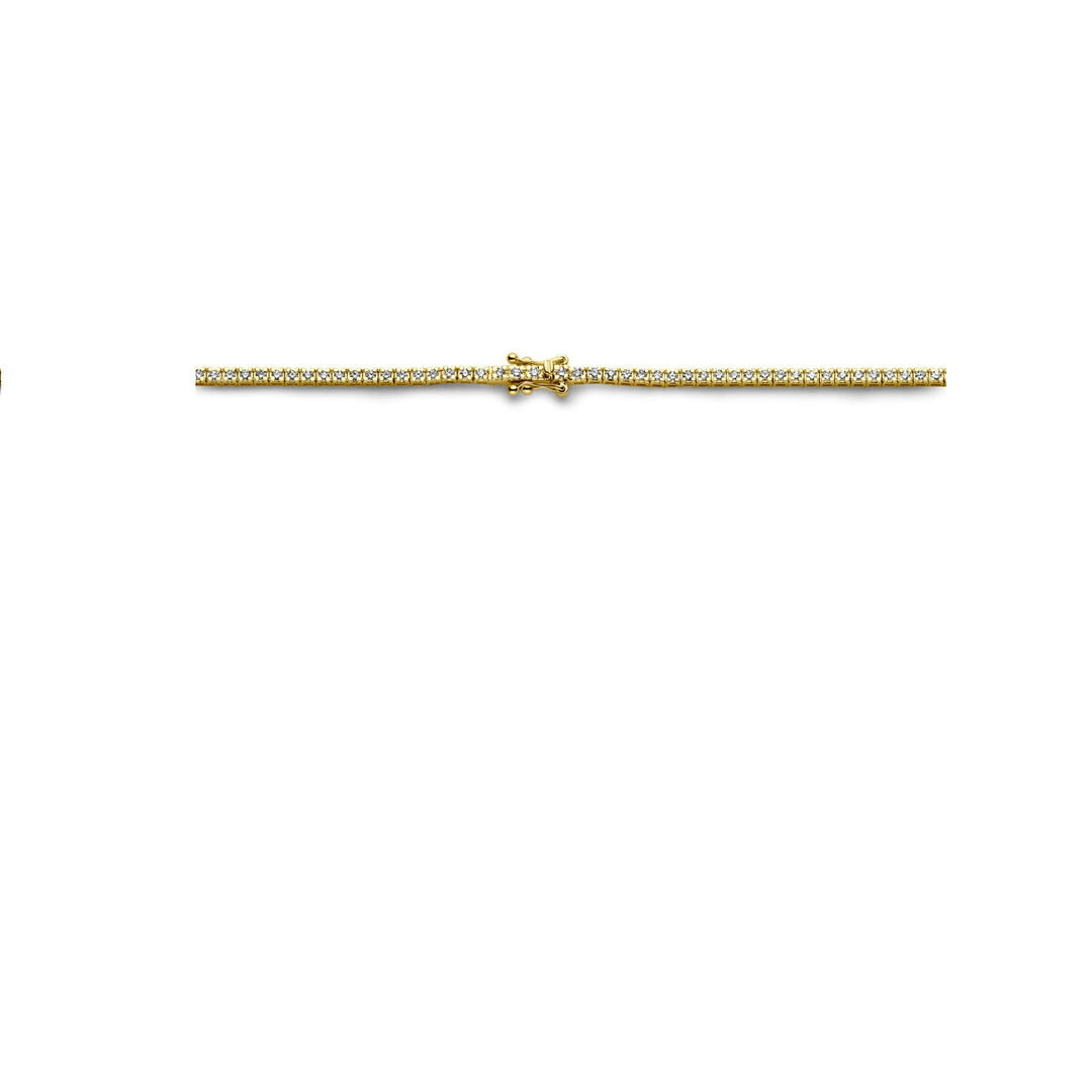 tennis necklace lab grown diamond 3.00ct g si 2.2 mm 42 cm 14K yellow gold