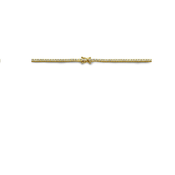 tennis necklace lab grown diamond 3.00ct g si 2.2 mm 42 cm 14K yellow gold