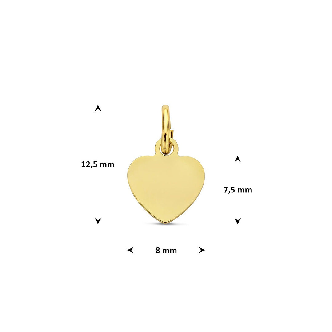 9k Geelgouden Ketting met Hanger Hartje