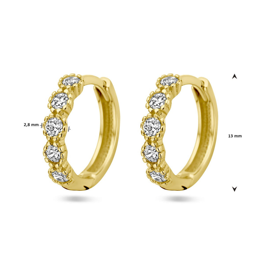 drop earrings zirconia 14K yellow gold
