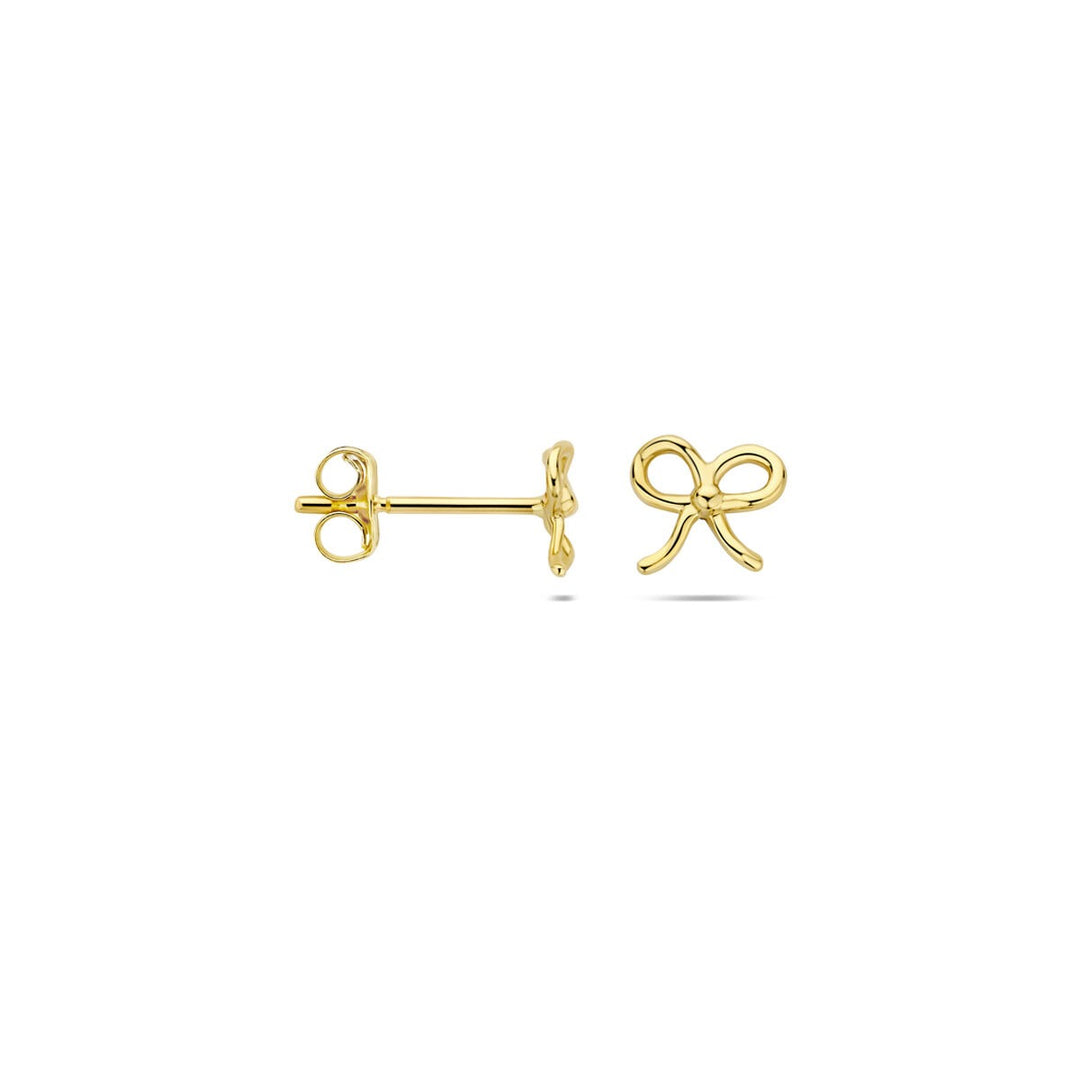 14k Geelgouden Oorknoppen Strik