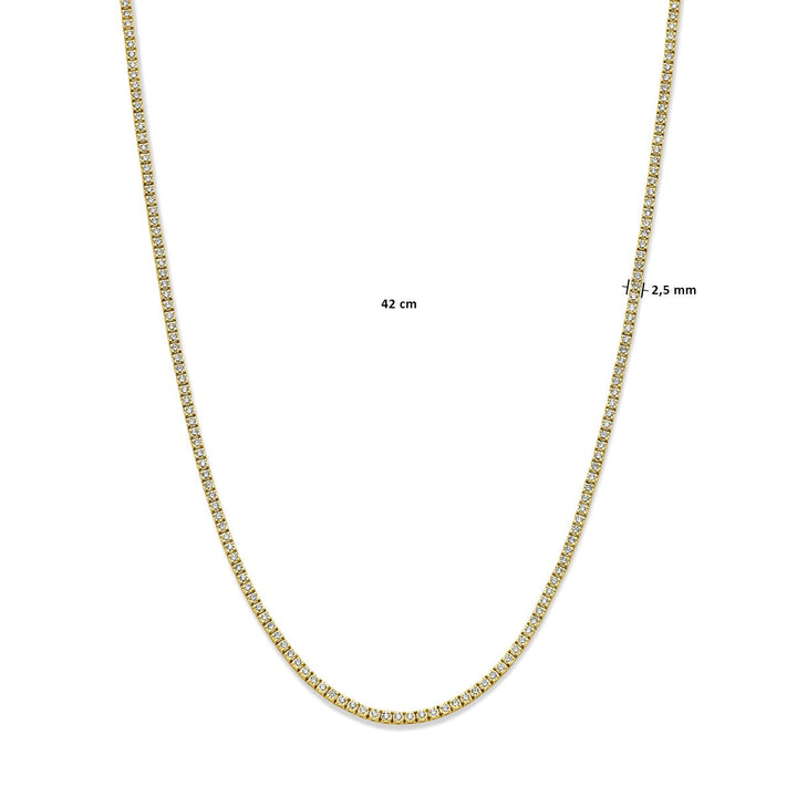 tennis necklace lab grown diamond 5.00ct g si 2.5 mm 42 cm 14K yellow gold