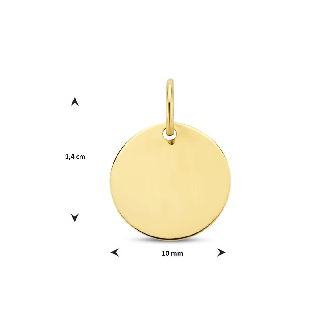 9k Geelgouden Ronde Graveerhanger