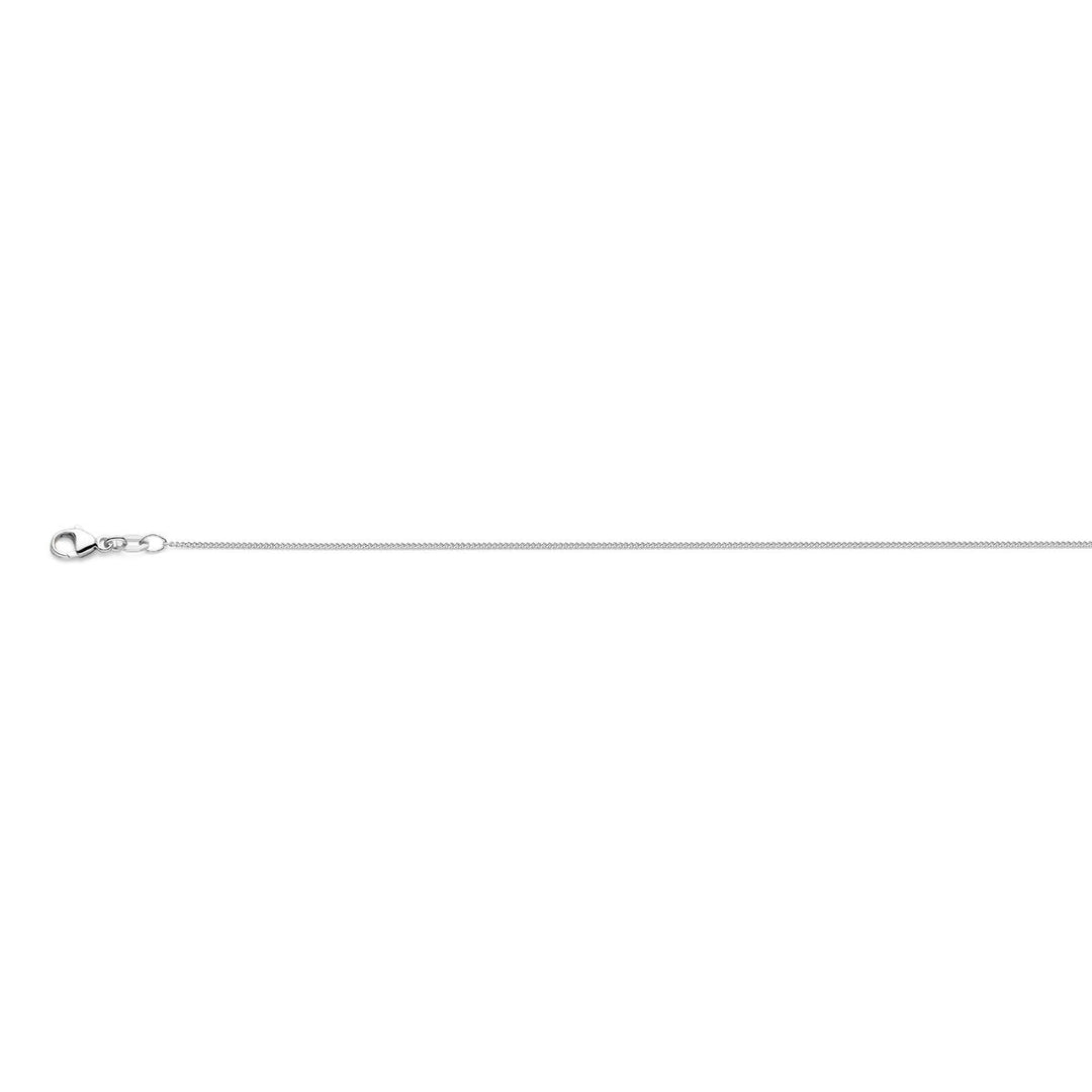 necklace gourmette 4-sided cut 1.0 mm 41 - 43 - 45 cm 18K white gold
