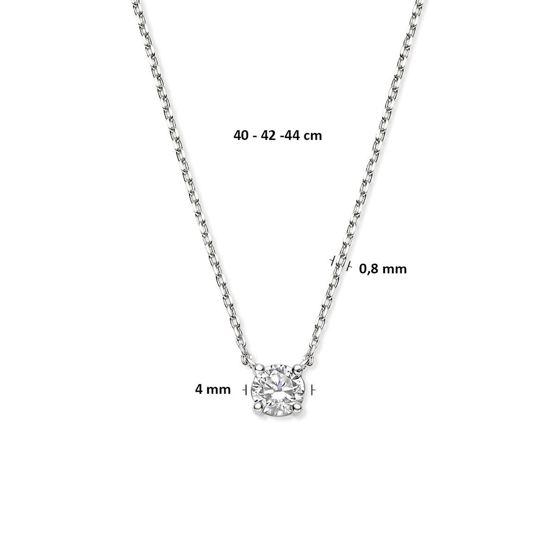 zirconia necklace 40 - 42 - 44 cm 14K white gold