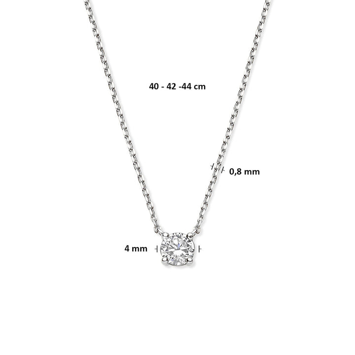 zirconia necklace 40 - 42 - 44 cm 14K white gold