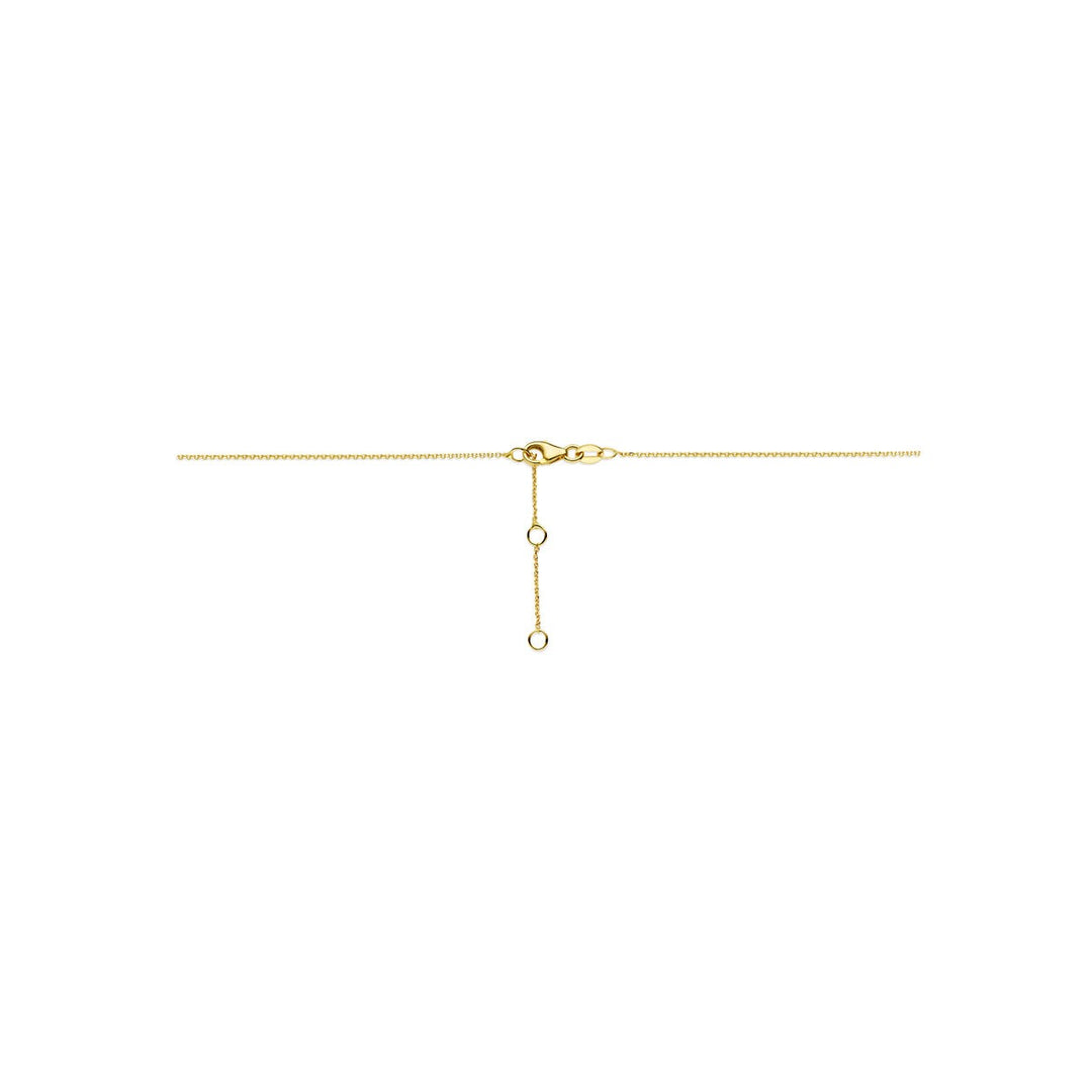 14k Geelgouden ketting met lab grown diamant 0.09ct