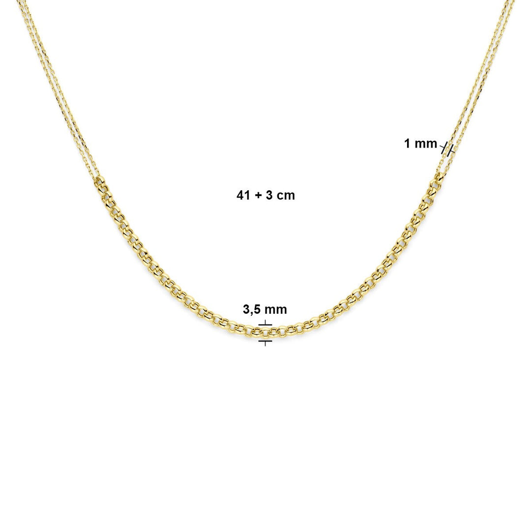 necklace 41 + 3 cm 14K yellow gold