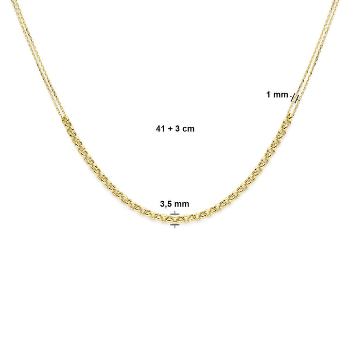 necklace 41 + 3 cm 14K yellow gold