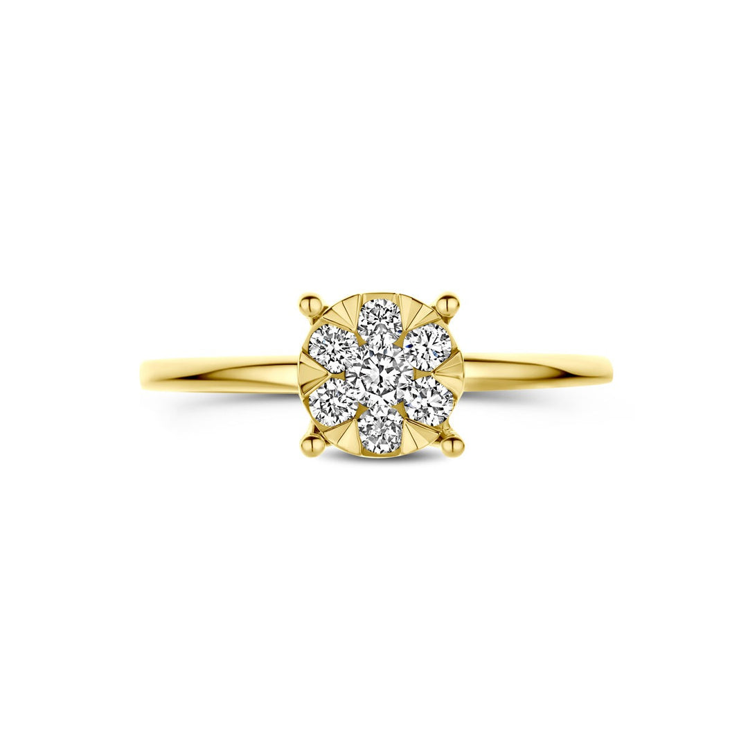 14k geelgouden ring met lab grown diamant