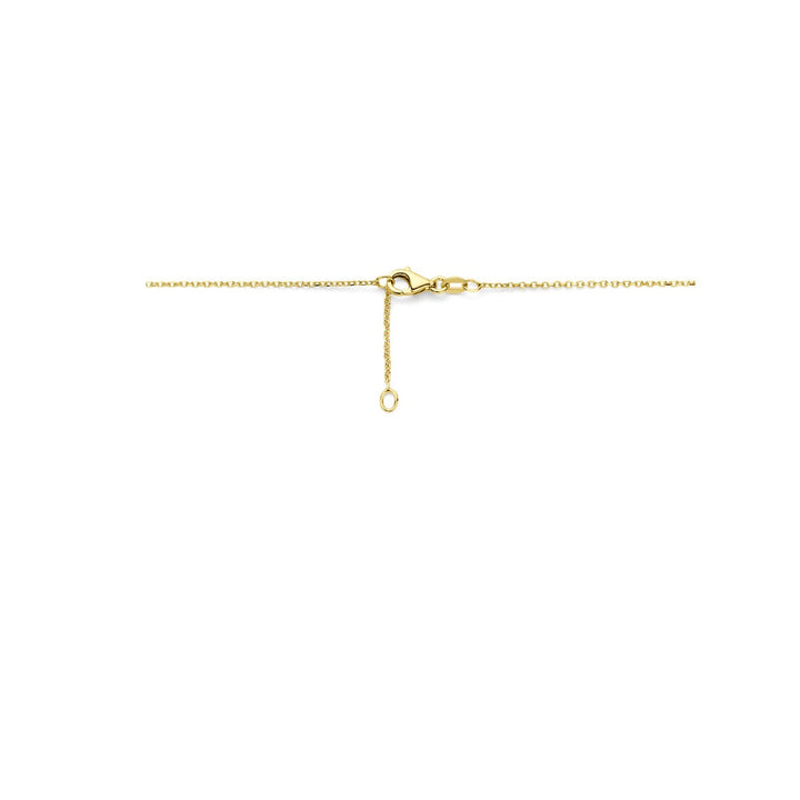 14k Geelgouden collier met blauwe topaas